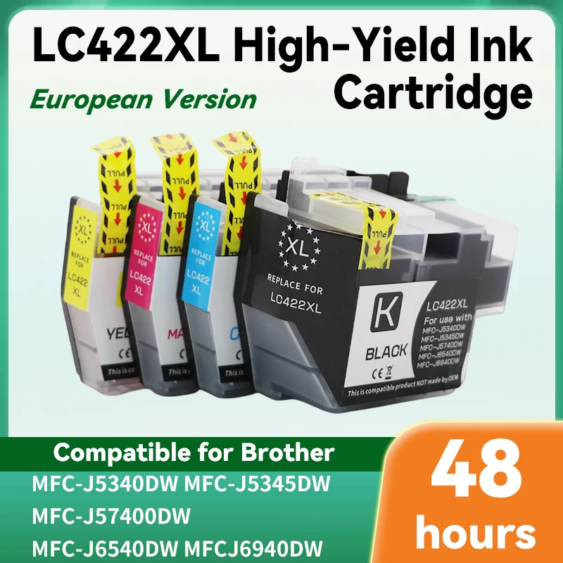 

2 комплекта совместимых картриджей высокой емкости LC422XL для Brother MFC-J5340DW MFC-J5345DW MFC-J5740DW MFC-J6540DW J6940DW