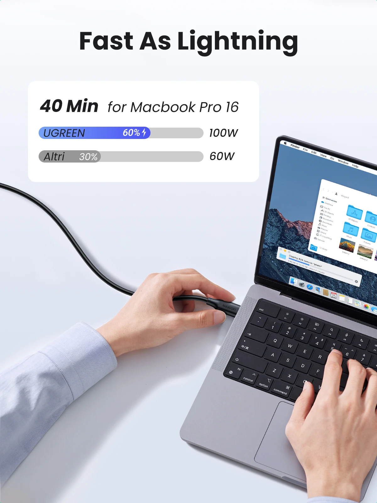 UGREEN USB C to USB Type-C Cable 100W 60W For iPhone 15 Macbook Samsung S23 Fast Charge Cable E-marker USB Type C 100W PD Cable