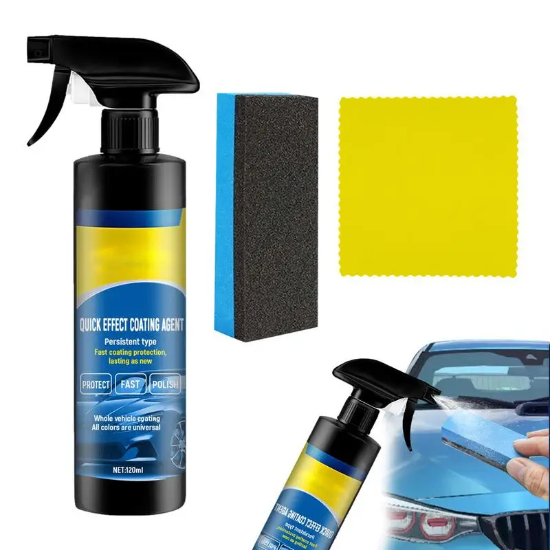 

Car Coating Agent Spray Auto Paint Refresher Car Coating Wax Refurbisher Stain Removal With Sponge & Cloth Dust-Proof Fast Car