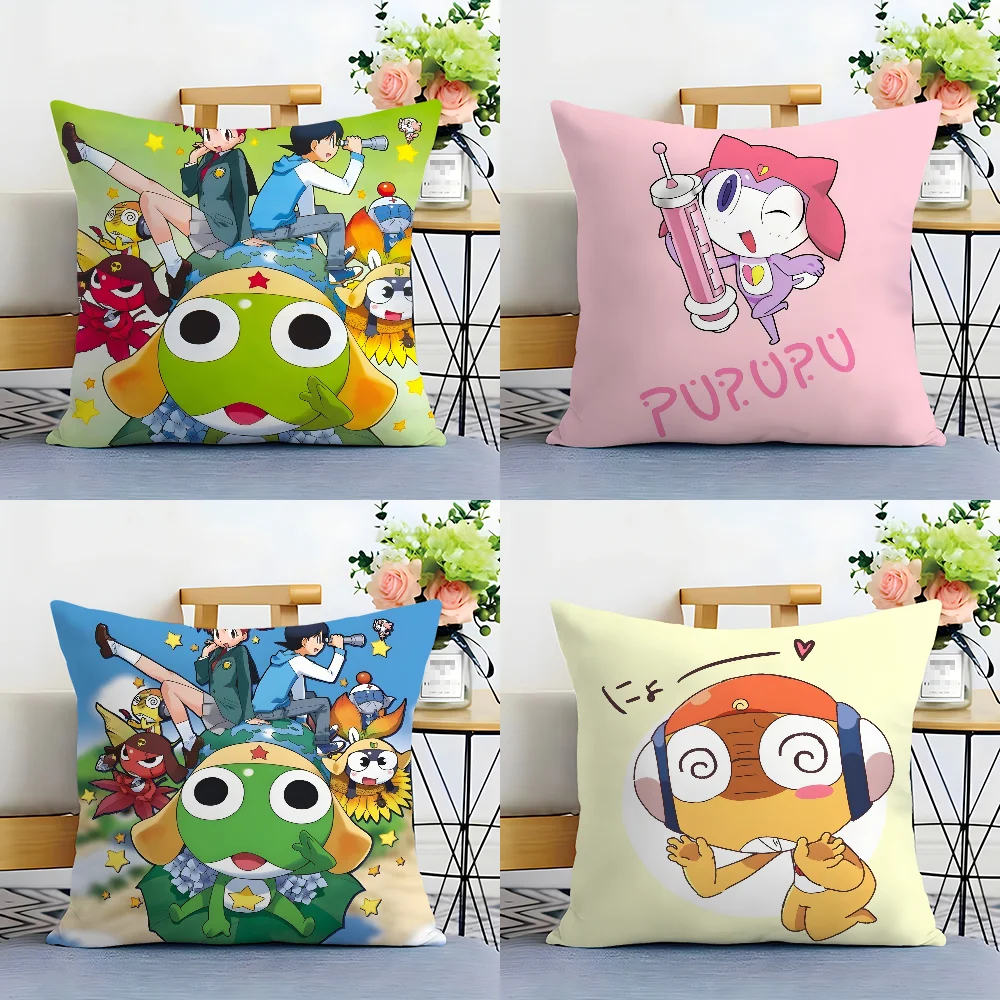 Cartoon Keroro Gunsou Frog Pillow Case Plush Fabric Soft  Pillowcase Double Sided Print Cushion Cover Household Gifts