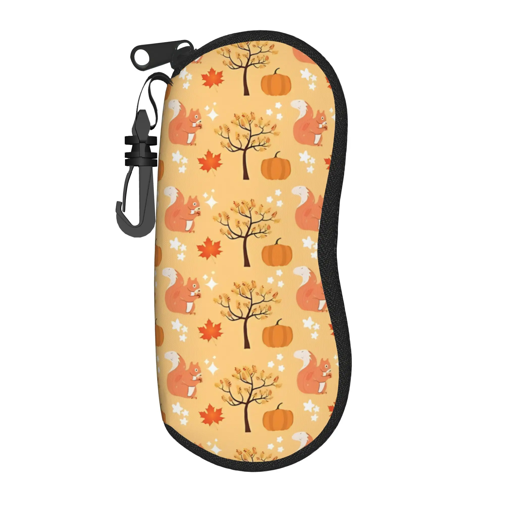 Fall pattern  Glasses Case Men Women Lightweight Box Foxes Autumn Partten Eyewear Box Small Eye Contacts Case