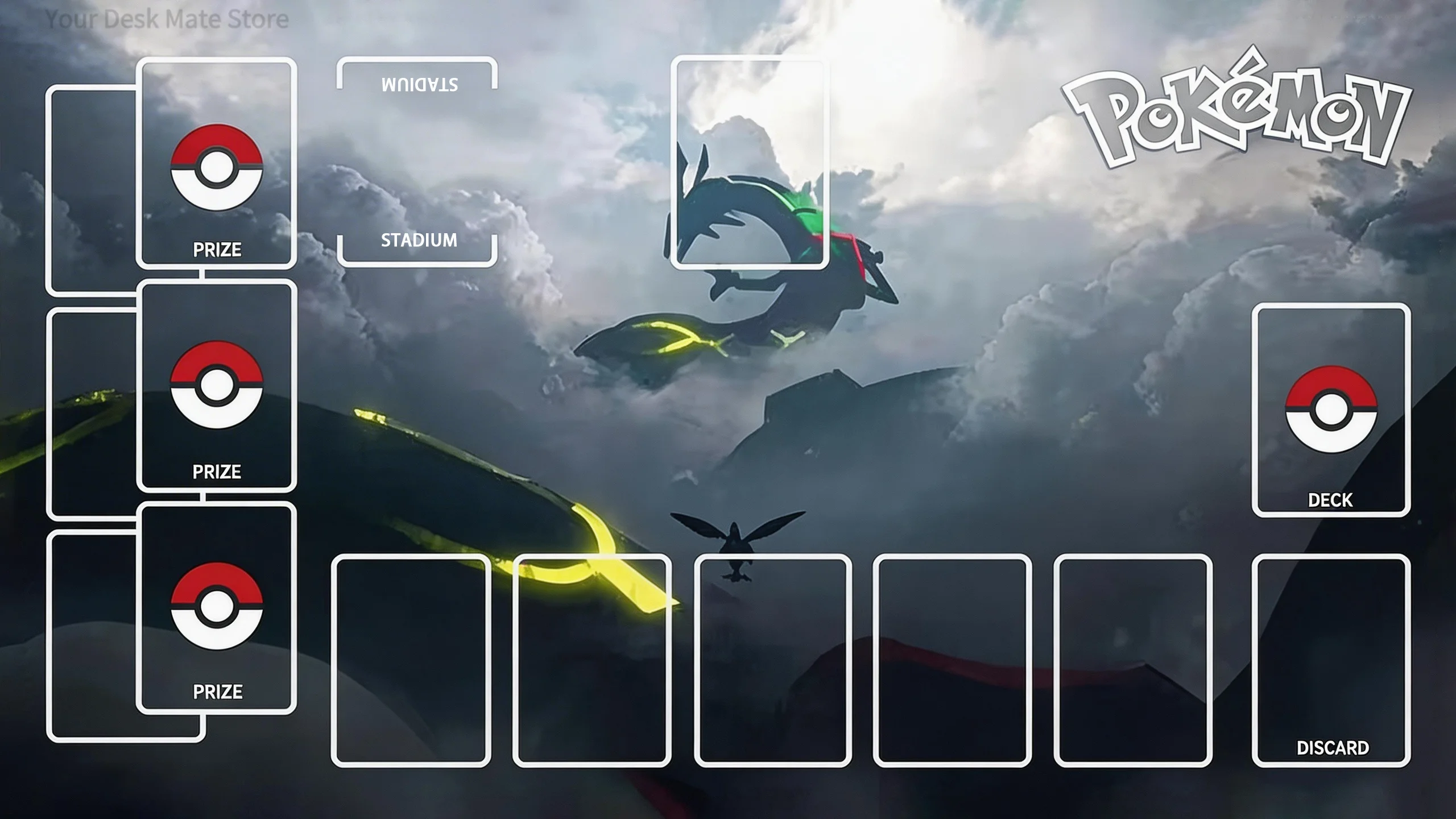 Anime Playmat Card Game Mat, Non-slip Rubber Battle Field Pad, Pikachu Rayquaza Greninja Print Trading Card Game Desk Mat Player