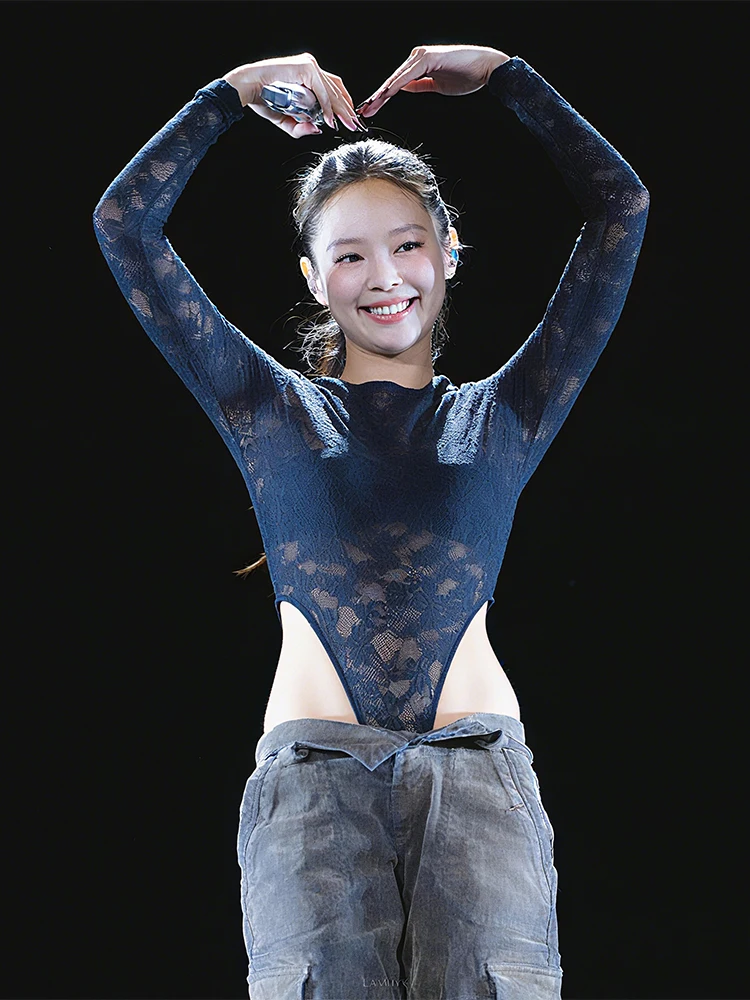 Cutenew الجاكار هوتي الاتجاه ارتداءها المرأة مثير شيك انظر من خلال نحيل الأزياء البرية الشرير الشارع منتصف الليل النشاط كلوبوير