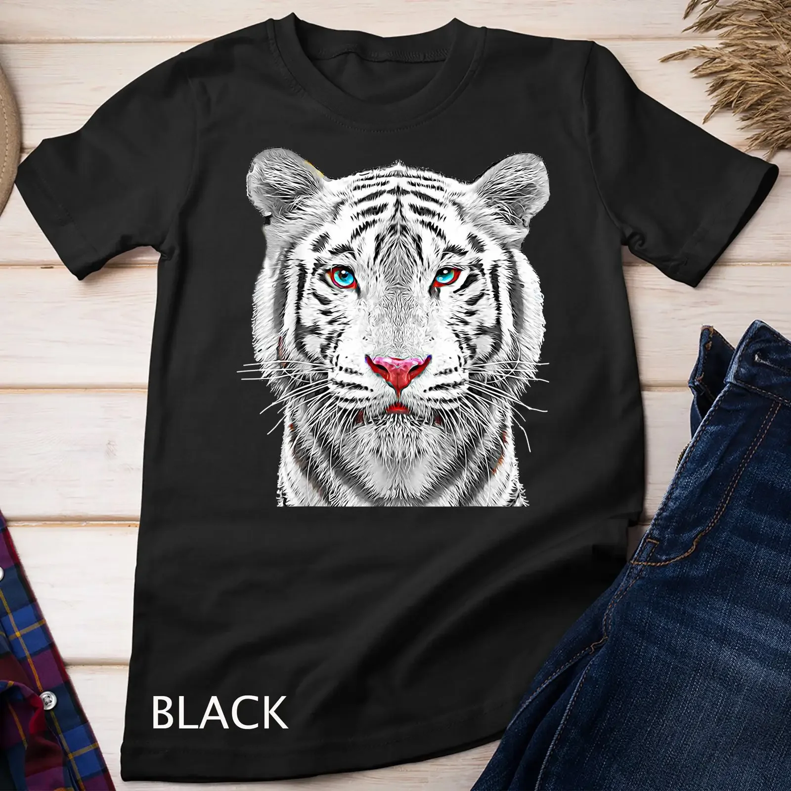 Siberian White Bengal Tiger T Shirt SweaT vintage Washed homme streetwear Versatile Unisex Top For Everyday Wear graphic