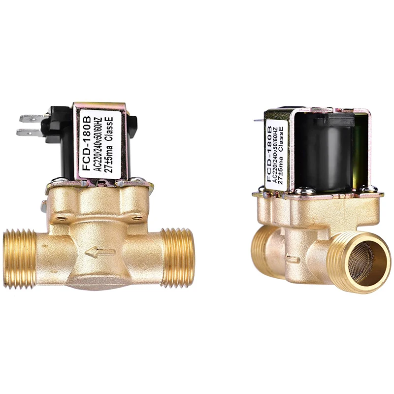 

Electric Solenoid Magnetic Valve Normally Closed Brass Valves For Water Control 1/2Inch