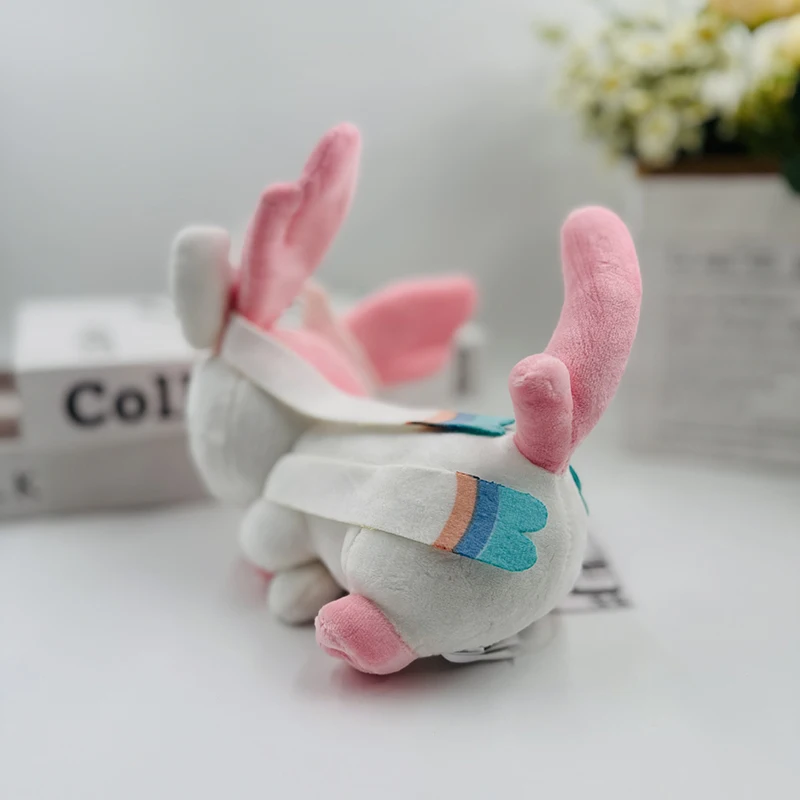 27cm Sylveon Pokemon Kawaii Plush Toys Pillow Anime Cartoon Pokémon Plushie Sleep Doll Stuffed Gift for Kids Birthday Xmas