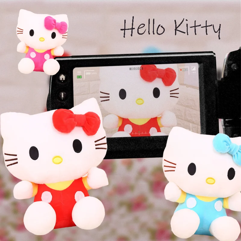 

Плюшевая кукла Hello Kitty, 20 см, Sanrio Kt Cat, мультяшная милая мягкая плюшевая игрушка, фотография, реквизит, детский подарок на день рождения