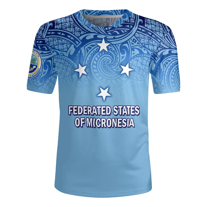 3D Federated States Of Micronesia FSM Polynesian Style Printing T Shirt Flag Of FSM Graphic T-shirts For Men Fashion Sports Tops