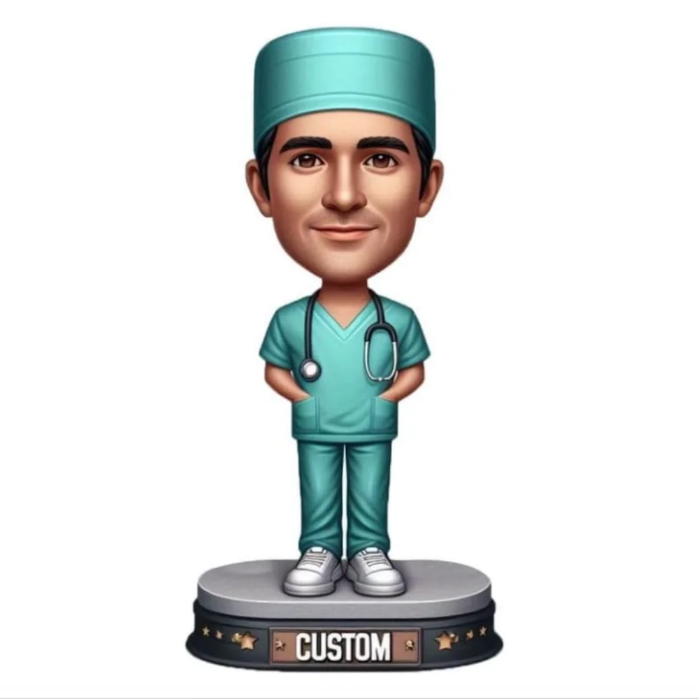 Custom Bobblehead Figurine Customized Doll, Male Doctor's Custom Bobble Head, Bobble Head Figures Handmade Personalized Sculptur
