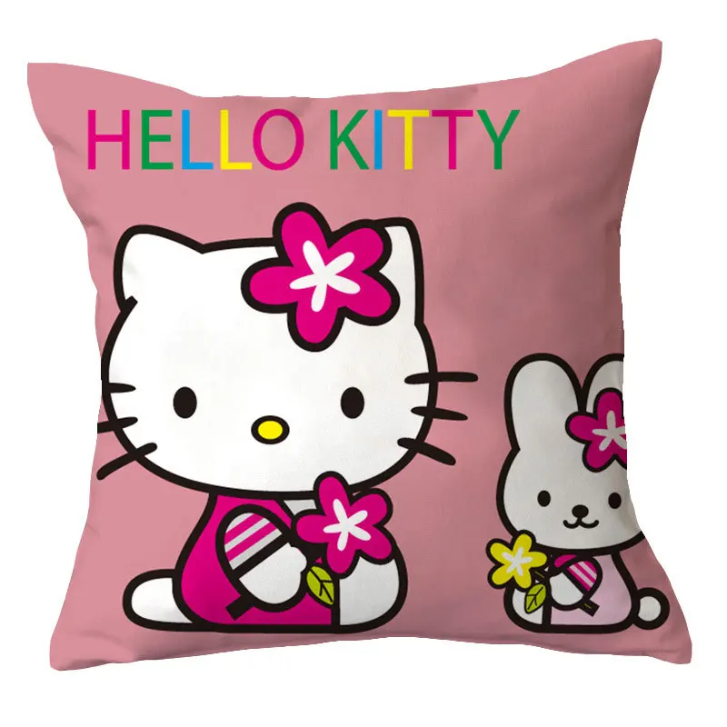 Sanrio Simpatico cuscino con stampa Hello Kitty Rosa Ragazza carina Cuscino a forma di cuore Design Personalizzato Creativo Regalo di compleanno Decorazione della stanza