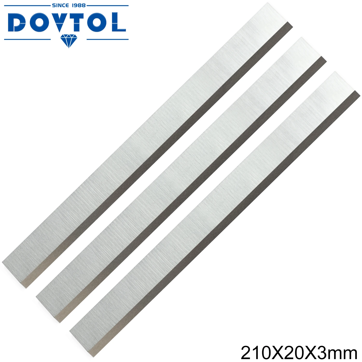 

210x20x3mm Planer Blades HSS 3pcs Replacement for Industrial and Jointer Planer Blades Knives or All 210mm Thickness Planers