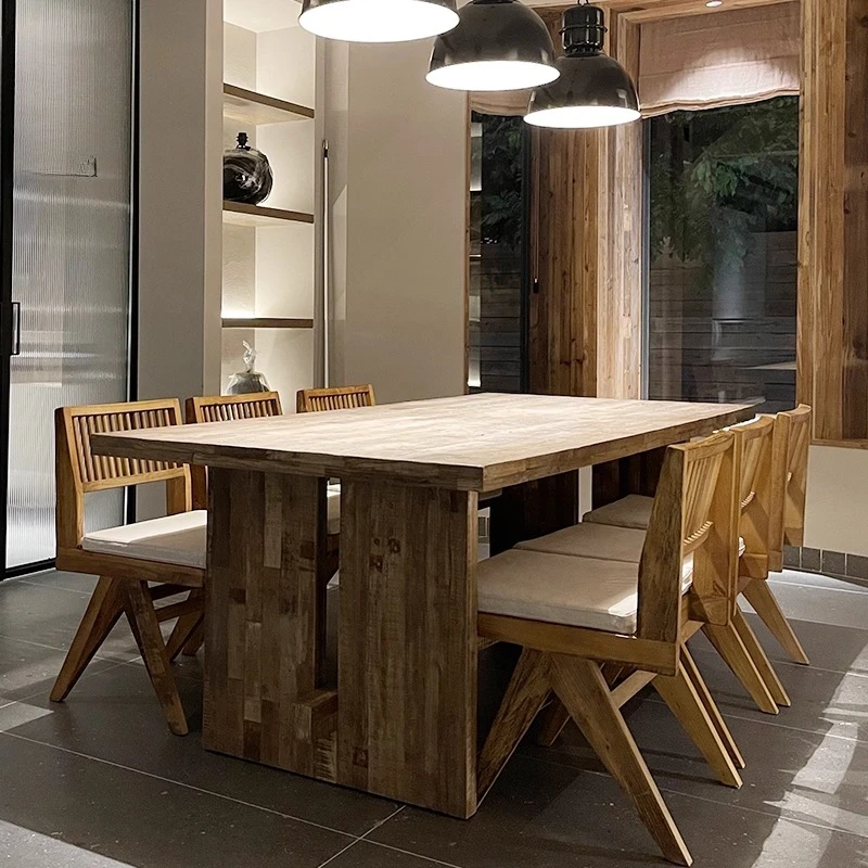 الشمال الرجعية القديمة الدردار شانديغار كرسي الطعام البلد الأمريكي الخشب القديم P.J كرسي الترفيه مسند الذراع غير رسمي