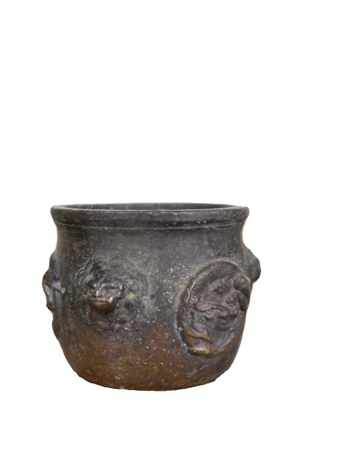 

The inscription on the antique incense burner, lion eared stove, is