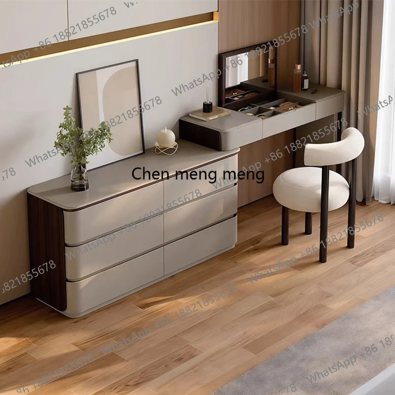 

Большой туалетный столик для спальни, винтажный, эстетичный, роскошный, в скандинавском стиле, для девочек, с подсветкой, мебель для дома