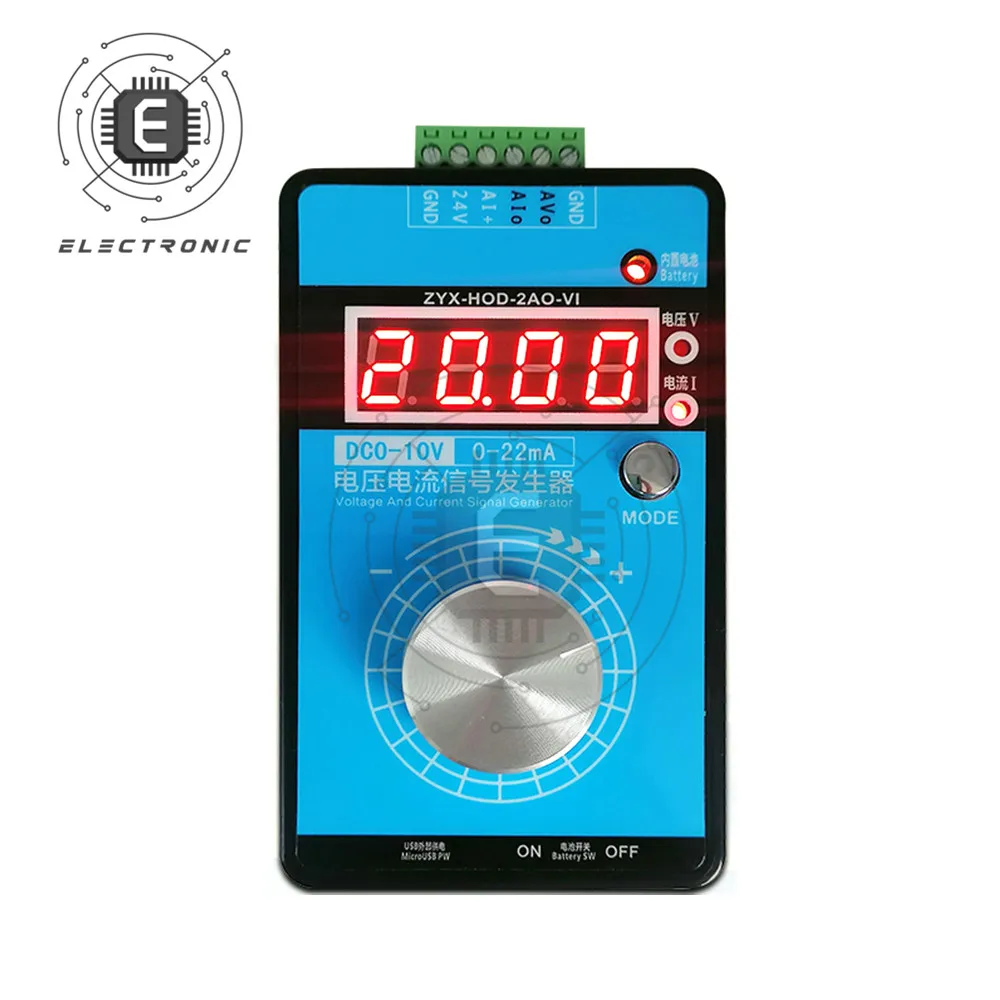 Handheld 0-5V-10V 0-20mA/4-20mA Signal Generator Adjustable Current Voltage Analog Signal Sources Output 24V