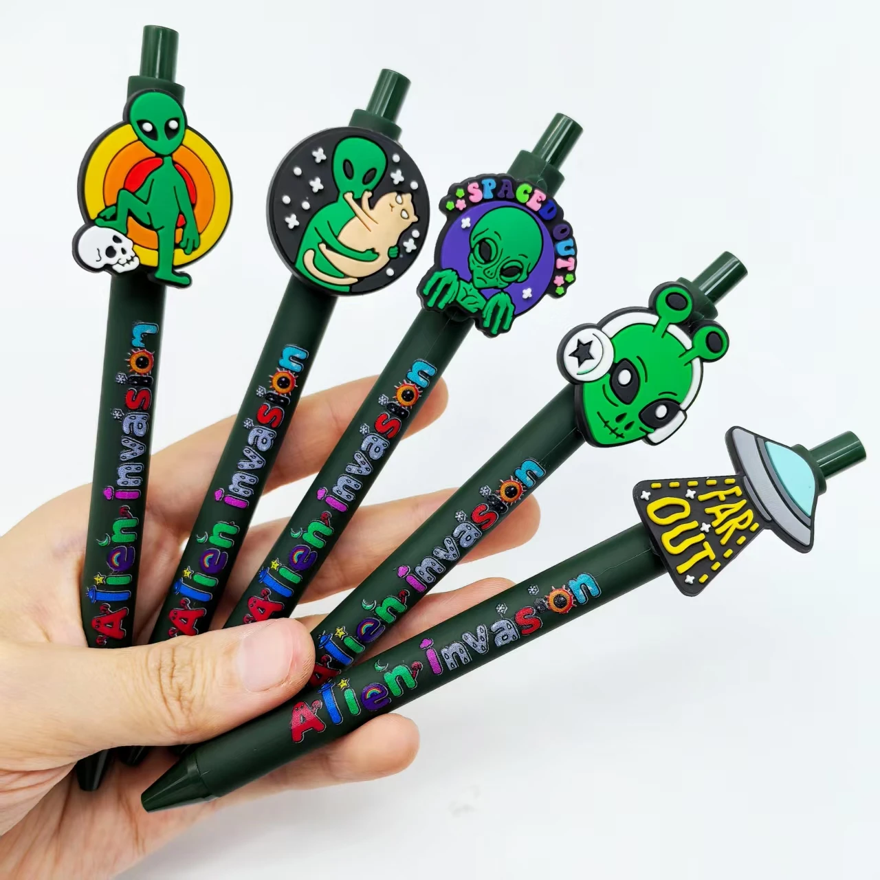 6pcs/10pcs/14pcs/20pcs Alien element ballpoint pen, creative alien world shape, student writing signature pen