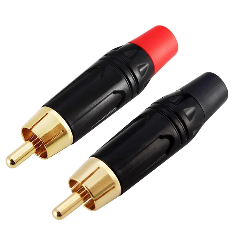 4/8/16/48PCS Musical Sound RCA Plug Connectors Adapter Coaxial Cable Audio Jack Gold Plug Male No Solder Speaker Connector