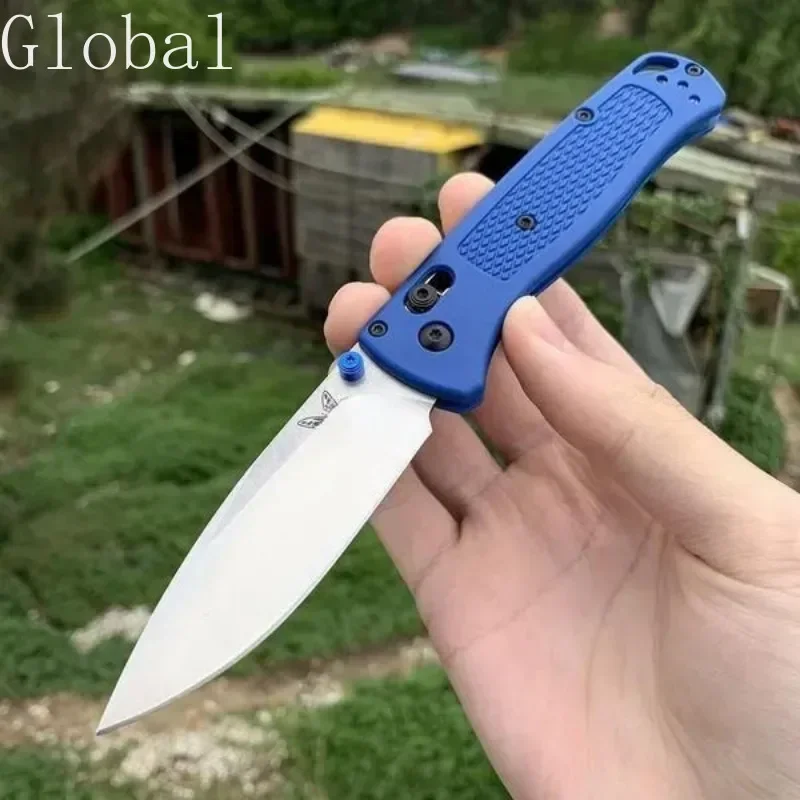 Mini cuchillo EDC BM 535, hoja de punta caída, mango de fibra ondulada de nailon, herramientas multifuncionales de autodefensa para campamento de caza táctico al aire libre