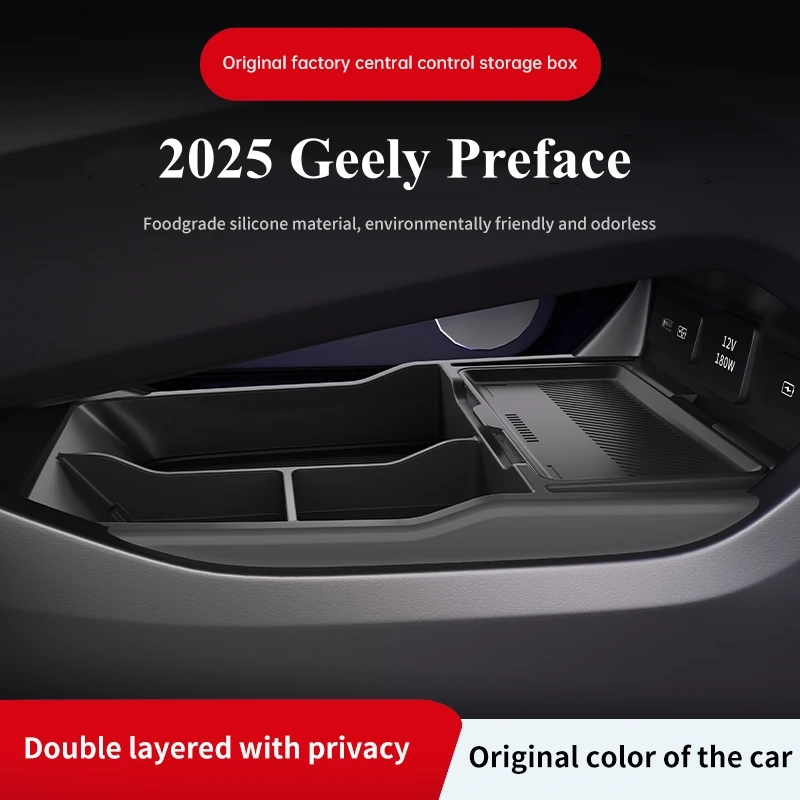 

2025 For Geely Preface Silicone Center Console Below Storage Box Central Control Organizer Mat Car Interior