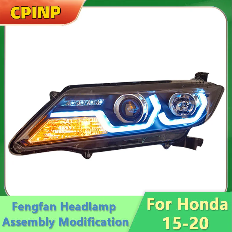 

For Honda Fengfan Headlight Assembly Modification 15-20 Models of Lens Xenon Light, LED Light Guide,Daytime Running Light