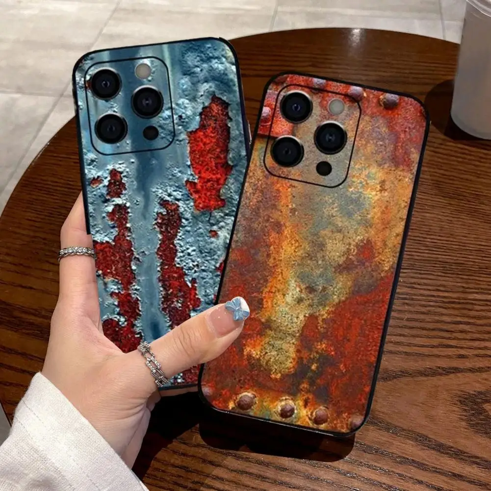 Fashion Retro Industrial Style Rusty Phone Case for IPhone 15/15Pro/15ProMax/15Plus Anti Fall Matte Silicone Back Cover