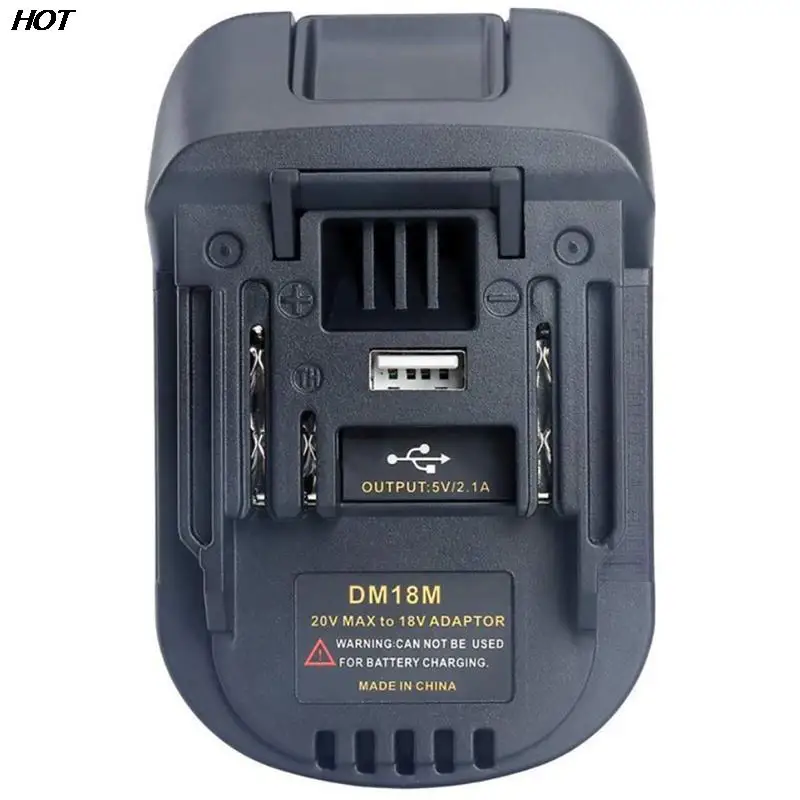 HOT SALE 1PC Upgrade Replacement DCB200 USB Battery Adapter For 20V DEWALT Milwaukee M18 Convert To Makita 18V