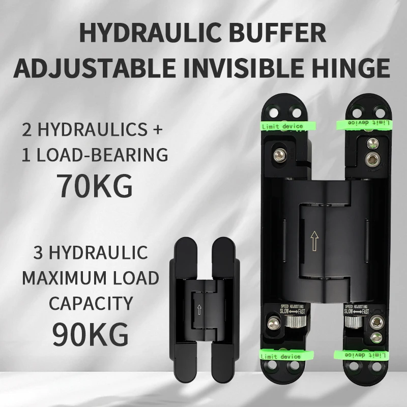 Invisible 180 Degree Concealed Cross Opening Zinc-Alloy Door Hinge Adjustable Foldable Heavy Duty Hinge for Exterior Doors