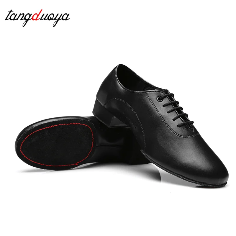 المهنية أحذية الرقص اللاتينية الرجال السود كعب منخفض الارتفاع 2.5 سنتيمتر الحديثة التانغو قاعة الرقص الأحذية القياسية/أحذية السالسا الجاز