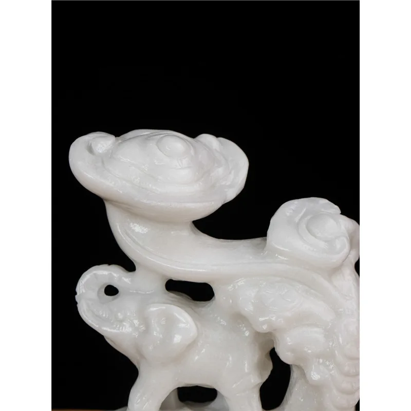 Natural jade auspicious ornament for home, living room, entrance, office, display shelf, opening gift, wealth-attracting decorat