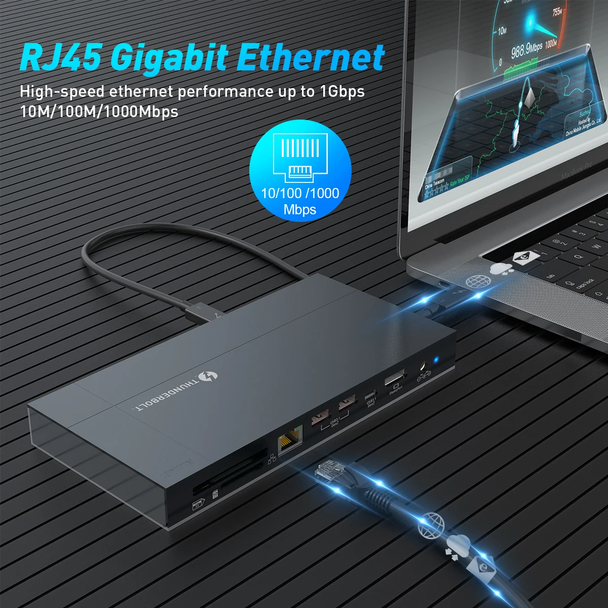 Rocketek 9 en 1 USB C Hub Cfas - Thunderbolt Dock 3 Display reseña y precio