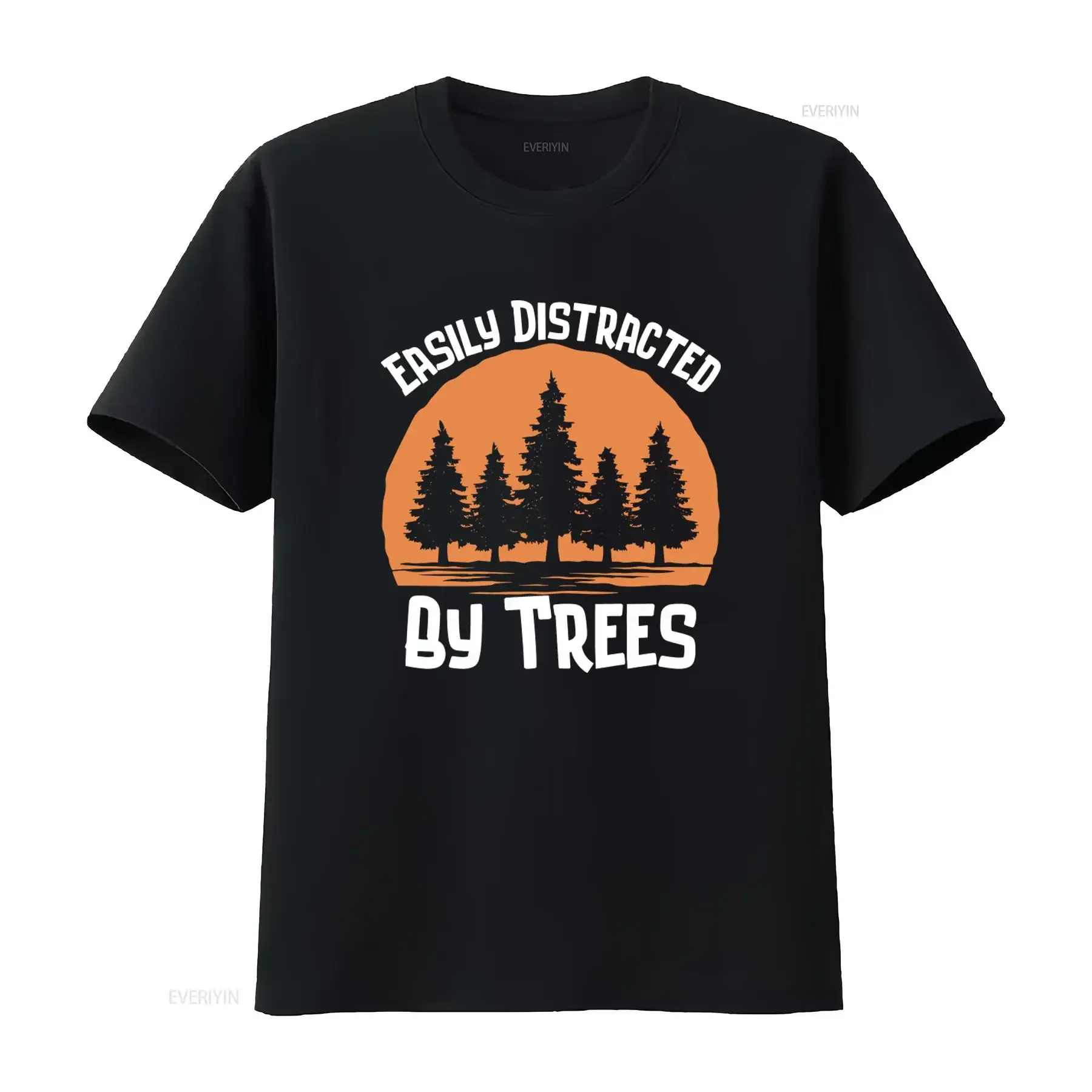 Easily Distracted By Trees T Shirt Funny Tree Arborist Planting Lover Design Comfortable Cotton for Nature Enthusiasts vintage