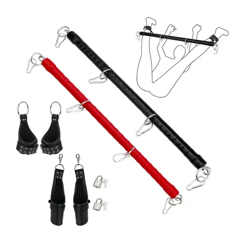 Bondage Sets Metal Spreader Bar PU Leather Handcuffs Ankle Hand Cuffs Holder sexx Toys For Women Men 18 Adults Games sexx Machine