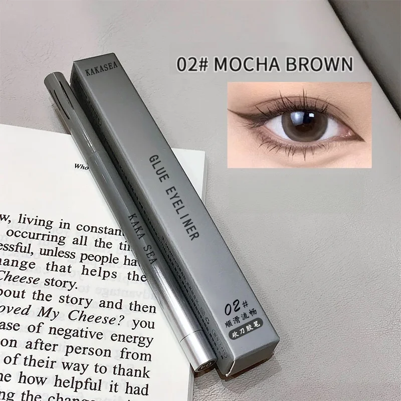Glue Eyeliner, Sleeping Silkbrush, Natural Color, Long-Lasting Eye Makeup, Waterproof and Sweat-Proof, Easy to Apply Makeup
