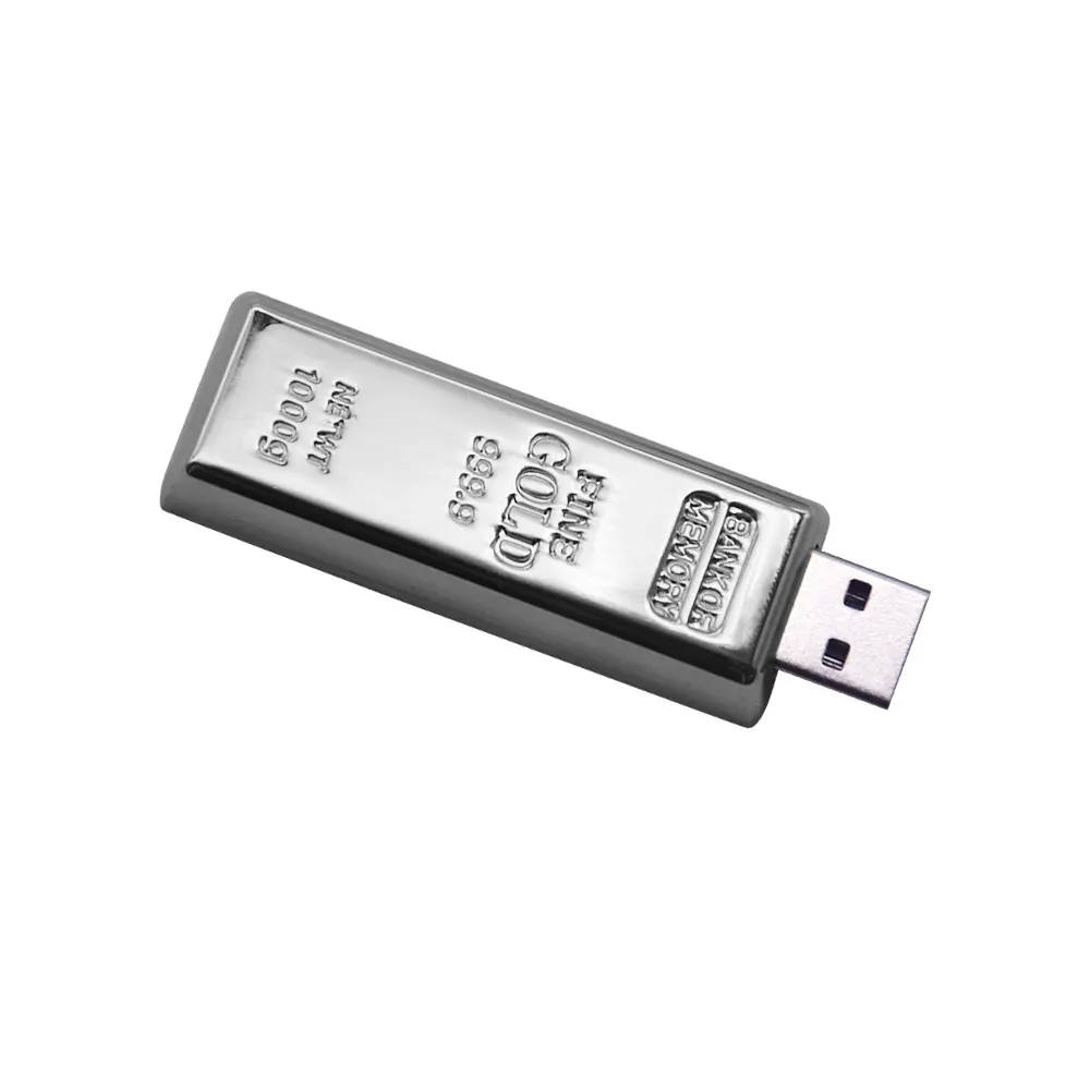 Ổ USB Flash 128GB 64GB Kim Loại Mới Nhất Thỏi Vàng Thanh USB 2.0 Ổ Đĩa Flash 4GB Cle USB bộ Nhớ 8GB 16GB 32GB Usb Ổ Đĩa U