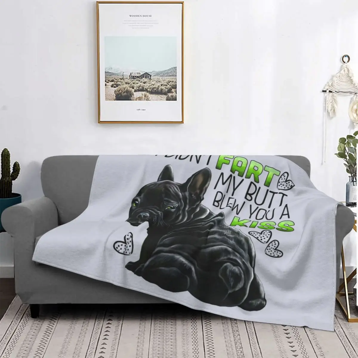 Cute French Bulldog Blanket Soft Fleece Autumn Warm Flannel Funny Frenchie Pet Throw Blankets for Sofa Home Bedding Bedspread