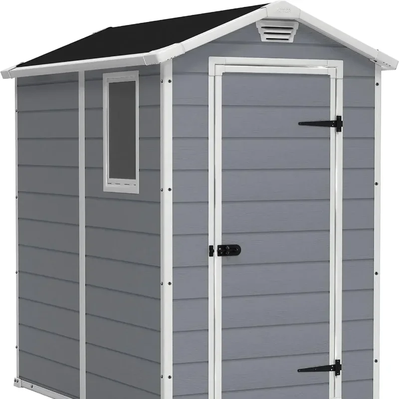 Manor 4x6 Resin Outdoor Storage Shed Kit-Perfect to Store Patio Furniture