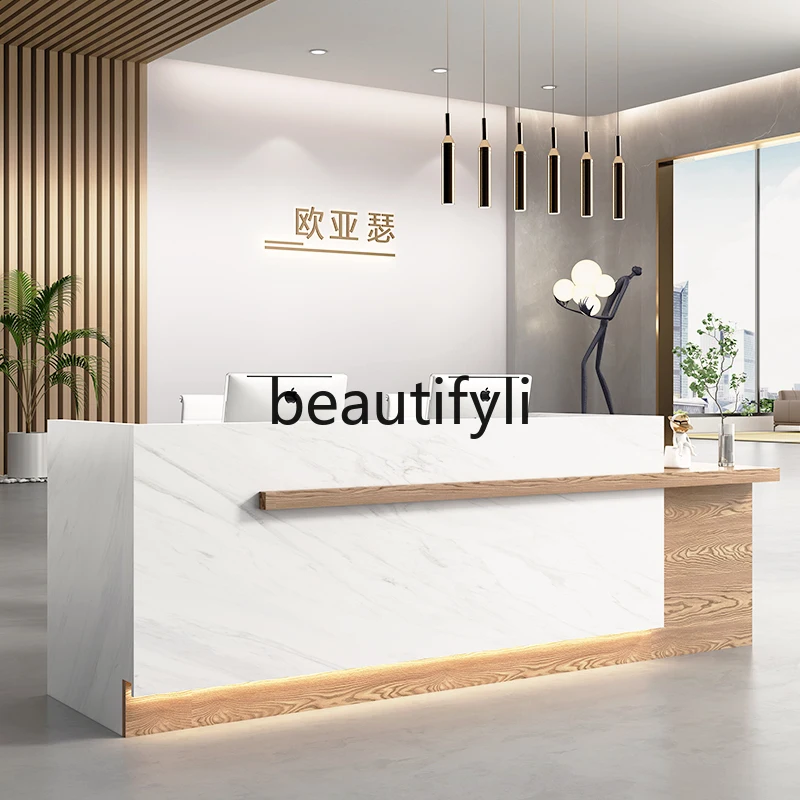 

Imitation marble pattern checkout page Art education and training institution Bar counter Beauty salon Reception desk