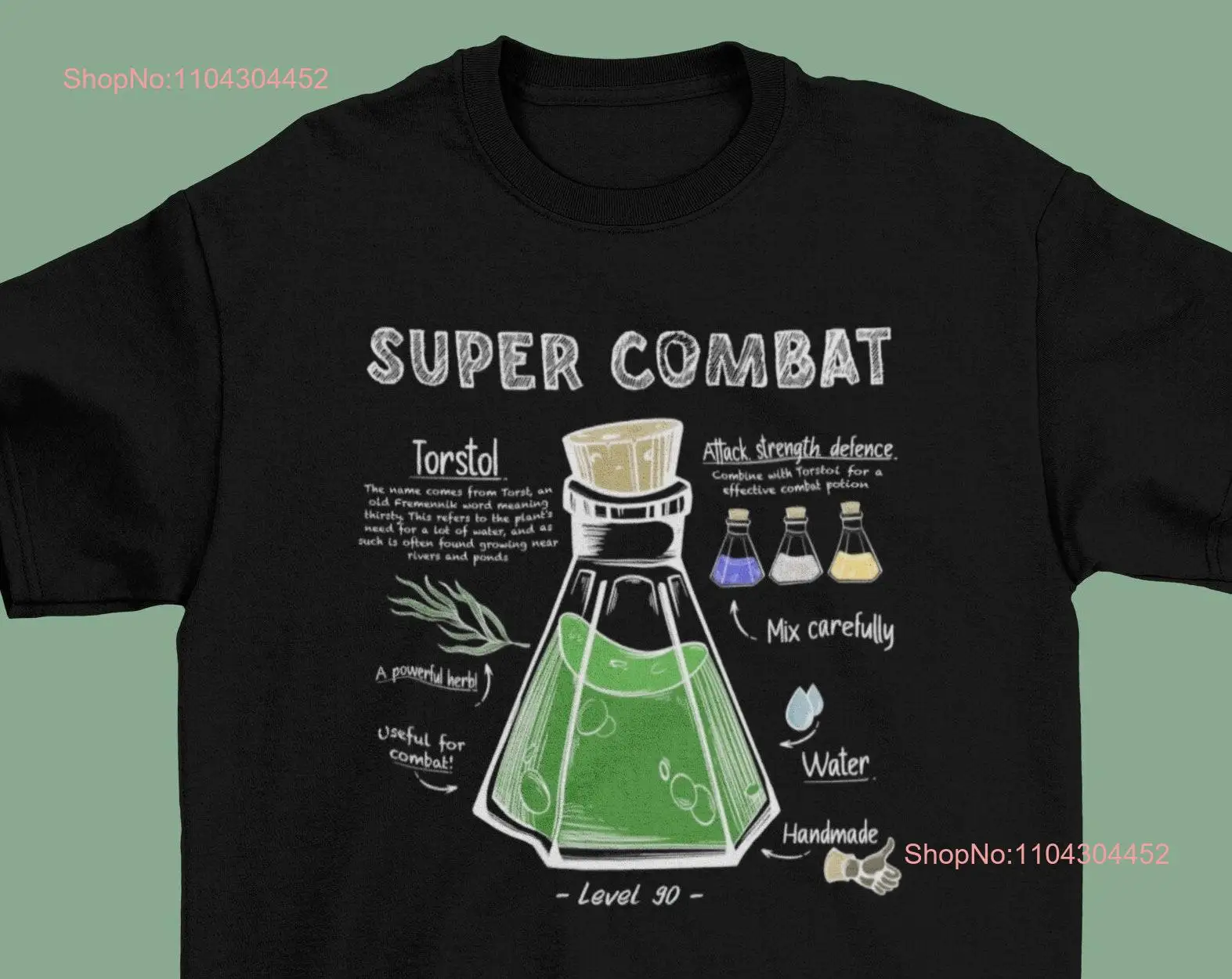 Super Combat Potion Recipe Classic T Shirt Osrs Top Gaming Fashion Man Woman for Him long or short sleeves