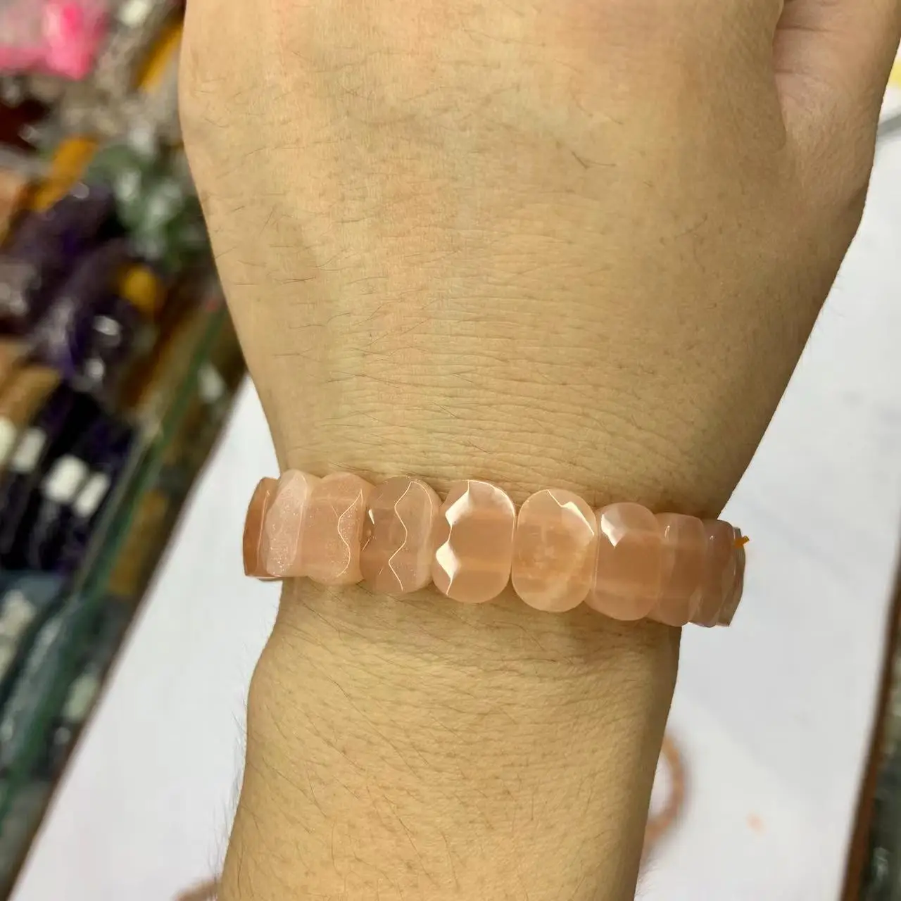 Golden Sand Sunstone Beads Bracelet Natural Gemstone Jewelry Bangle For Women For Men For Gift Wholesale !