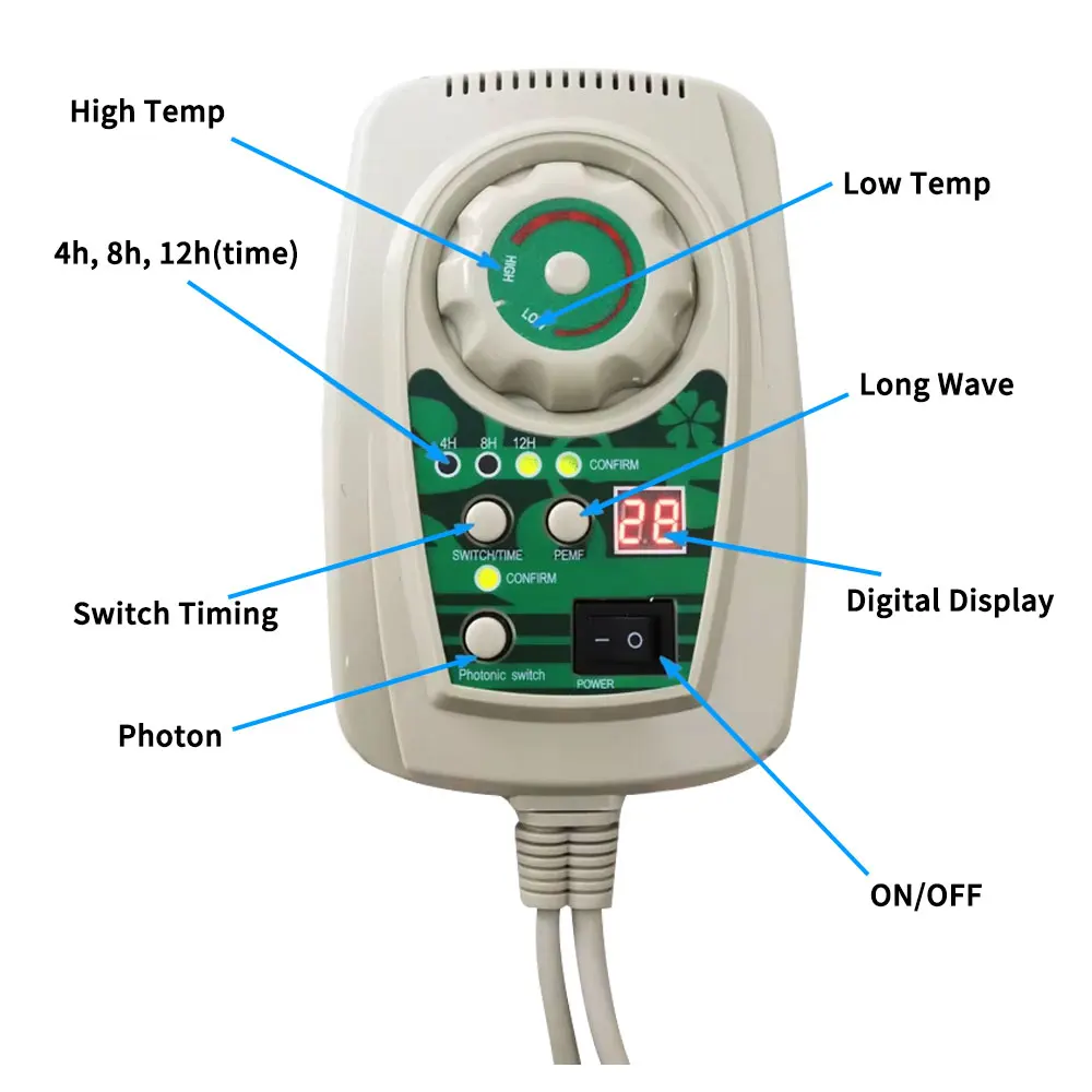 PEMF الفوتون كريستال مرتبة تدليك الطاقة 12 لون تدليك الحجر الساخن العلاج حصيرة المجال المغناطيسي موجة فائقة تخفيف آلام الظهر