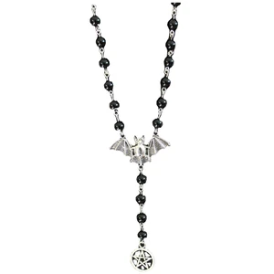 Gothic taco pendant necklace Rosario Black Necklace Five -pointed Star Witch Jewelry Gifts Halloween Fashion Party 8 Main Catholic Rosary Sales - №8