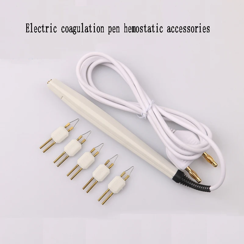 

Electric coagulation pen hemostat ophthalmic double eyelid surgical tool V50 electric coagulation head power cord operating hand