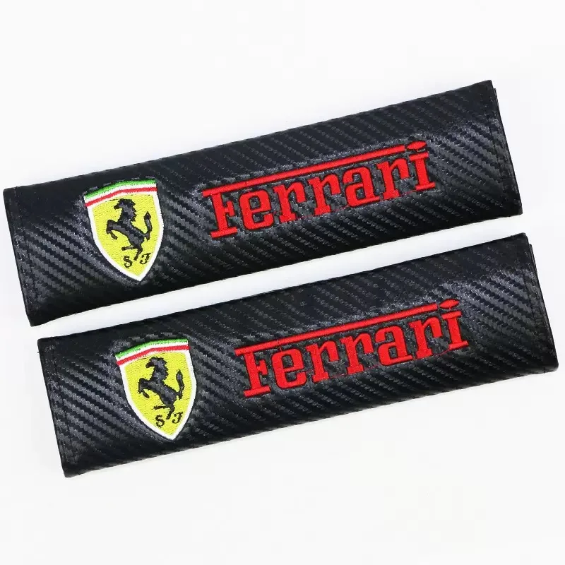Funda protectora de hombro para cinturón de seguridad de coche, fibra de carbono, para Ferrari Roma 488 Portofino F8 Spider SF90, accesorios LaFerrari, 2 uds.