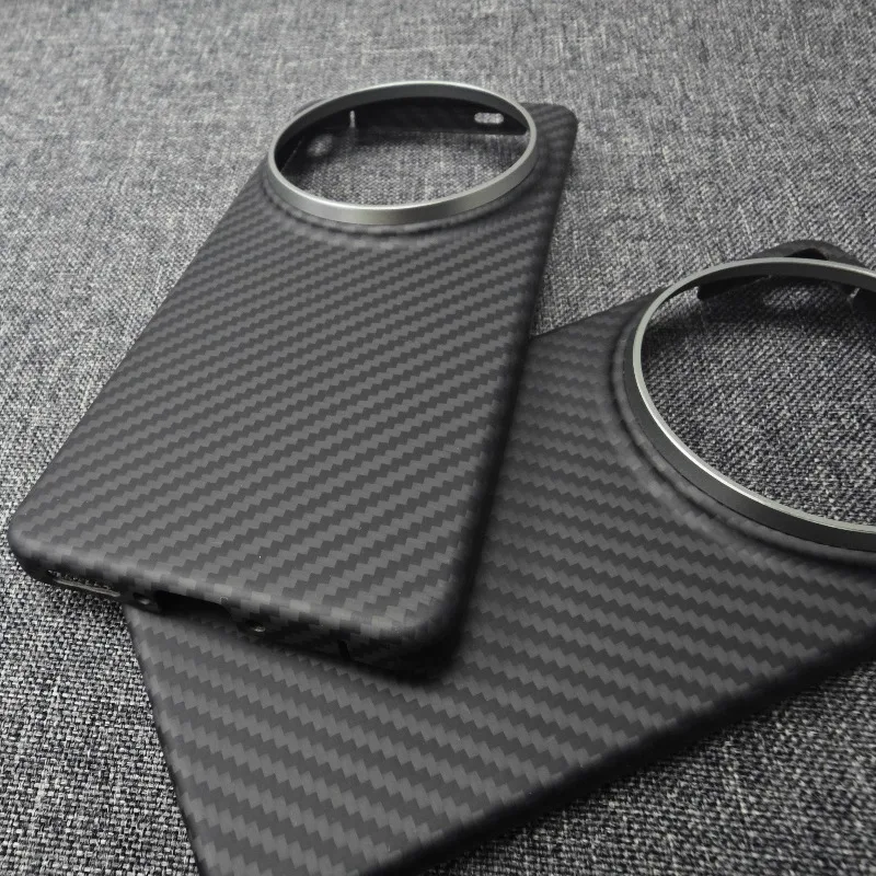 Luksusowe, twarde etui na telefon z włókna węglowego z magnetycznym zamknięciem do VIVO X300 Ultra, biznesowe, odporne na wstrząsy, z włókna aramidowego, ultracienkie, matowe. — zdjęcie produktu 5