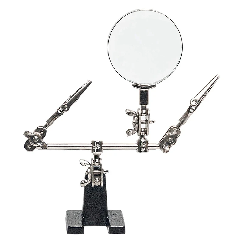 Helping Hands Magnifier With Dual Adjustable Alligator Clips In 2.5X Magnifying Glass Soldering Station For Crafting