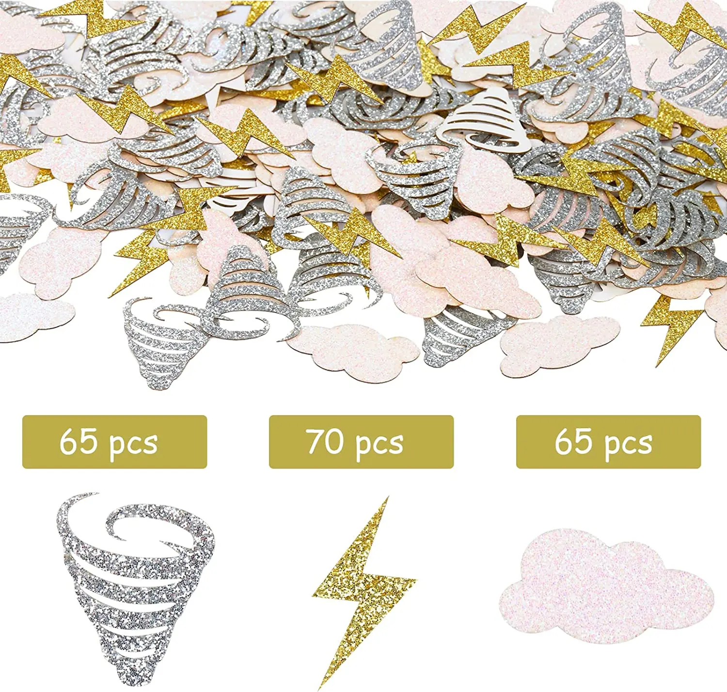 Tornado Party Decorations Tornado Glitter Confetti for Table Cloud Lightning Bolt Paper Scatter Weather Birthday Party Supplies