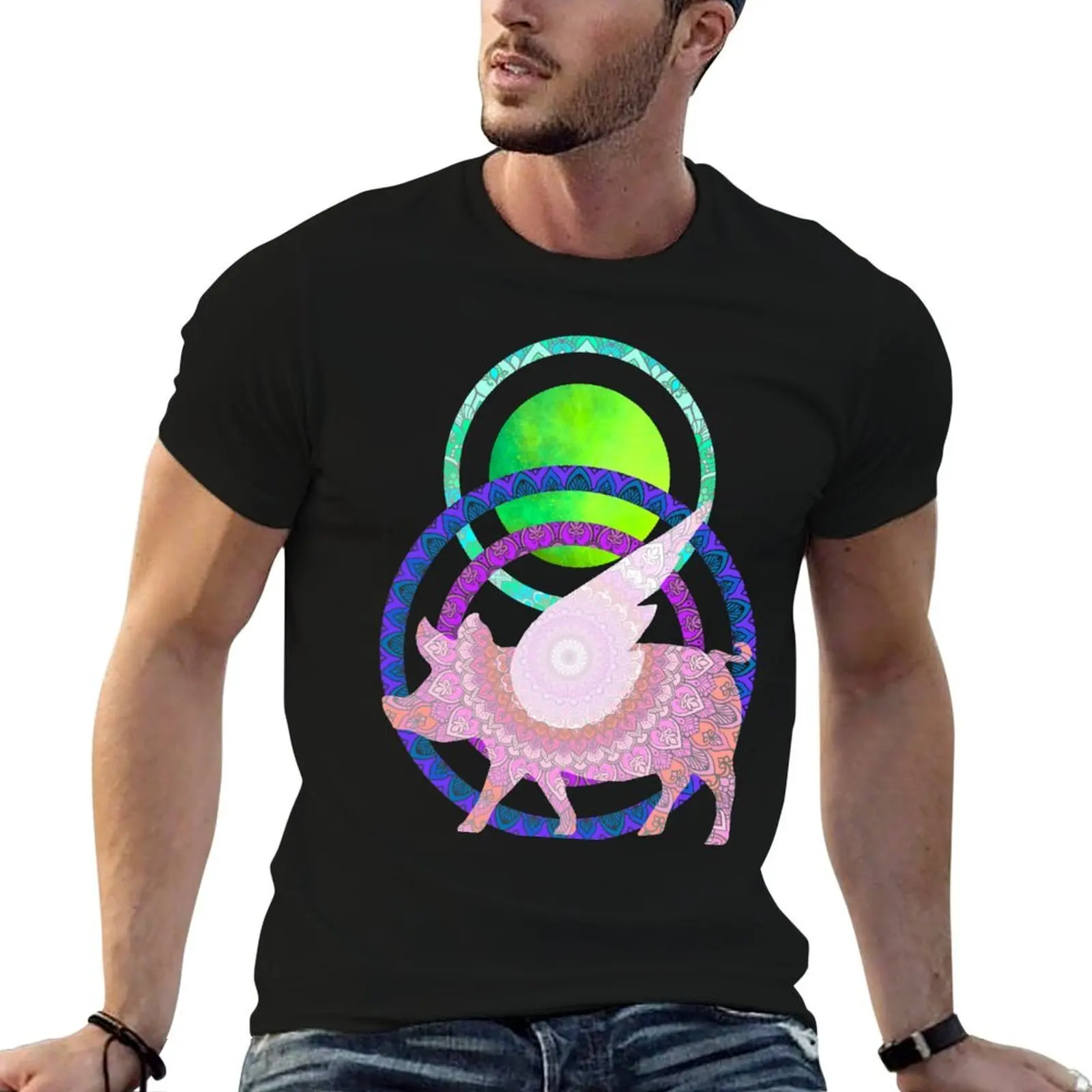 

When pigs fly T-Shirt cotton t shirt man man t shirt cotton T-Shirt