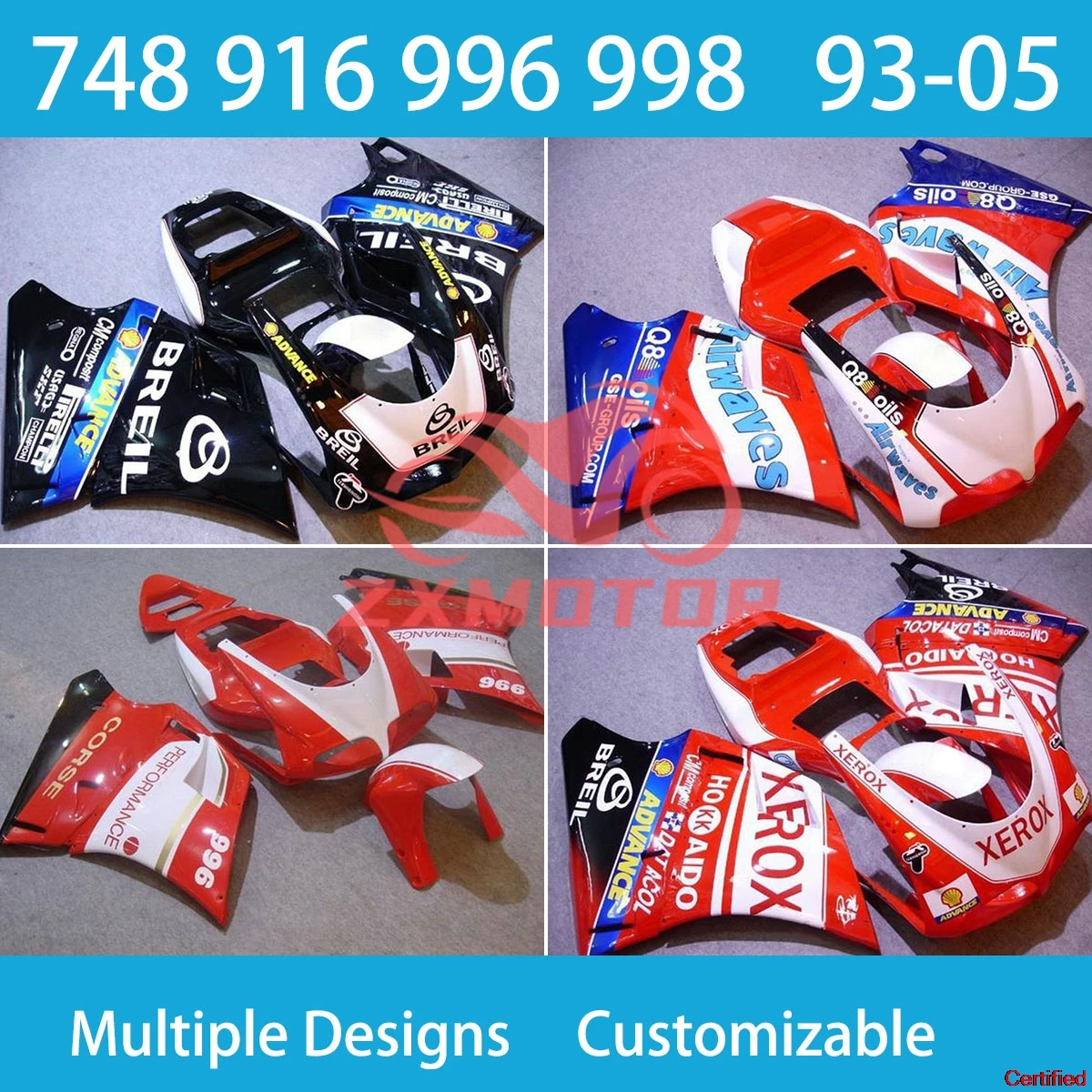 Fit For Ducati 748 916 996 1993-1998 1999-2005 Fairing Kit Motorcycle 93 94 95 96 97 98 99 00 01 02 03 04 05 Complete Fairings