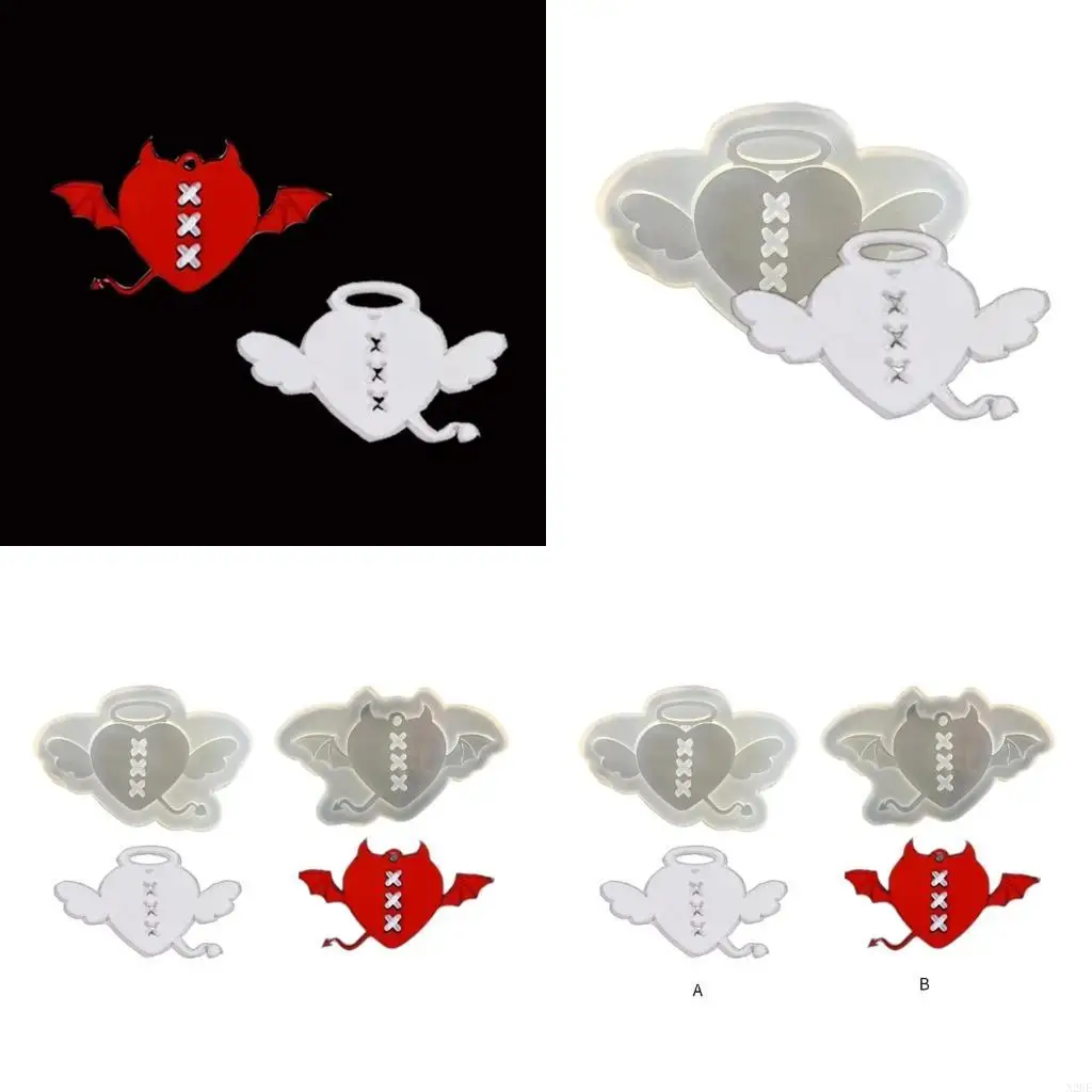 

N2UE Silicone Pendant Resin Molds Angel Wing Epoxy Resin Casting Mold for Earrings