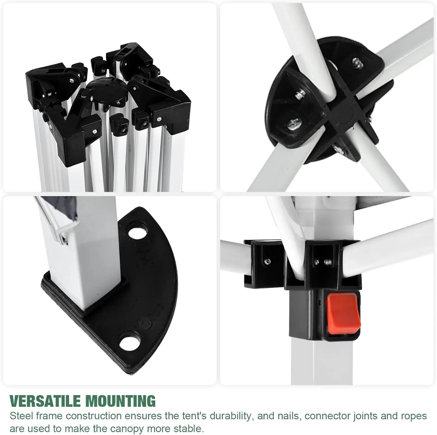 خيمة مظلة شرفة منبثقة لحديقة الزفاف الخارجية، 2 × 2 مظلة سرادق خارجية للتخييم وحفلات الزفاف قابلة للطي باللون الرمادي